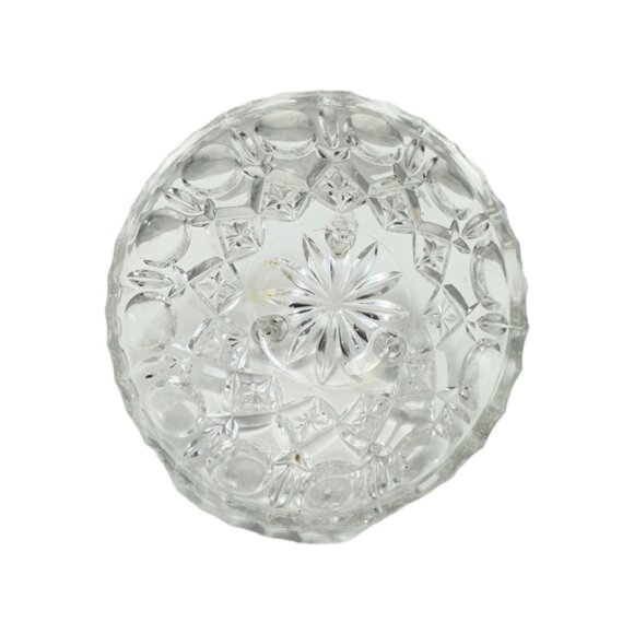 Vintage Crystal Glass Footed Sugar Bowl Cross And Olive Crystal Glass Candy Dish - Picture 4 of 4